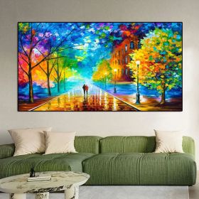 Walking Down The Street Abstract Oil Painting Print On Canvas - 150x220cm