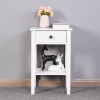 White Floor-standing Storage Table with Drawer