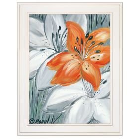 "Tiger Lily in Orange" by Roey Ebert, Print, White Frame