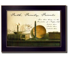 "Faith, Family and Friends" By Billy Jacobs, Printed Wall Art, Black Frame