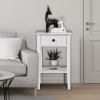 White Floor-standing Storage Table with Drawer
