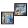"Yoga II Collection" 2-Piece Vignette Printed Wall Art, Black Frame