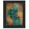 "Cities and People" By Susan Ball, Printed Wall Art, Black Frame