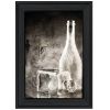 "Moody Gray Glassware Still Life" by Bluebird Barn Print, Black Frame