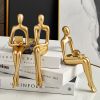 Golden Sitting Abstract Sculpture  Decor Art Piece